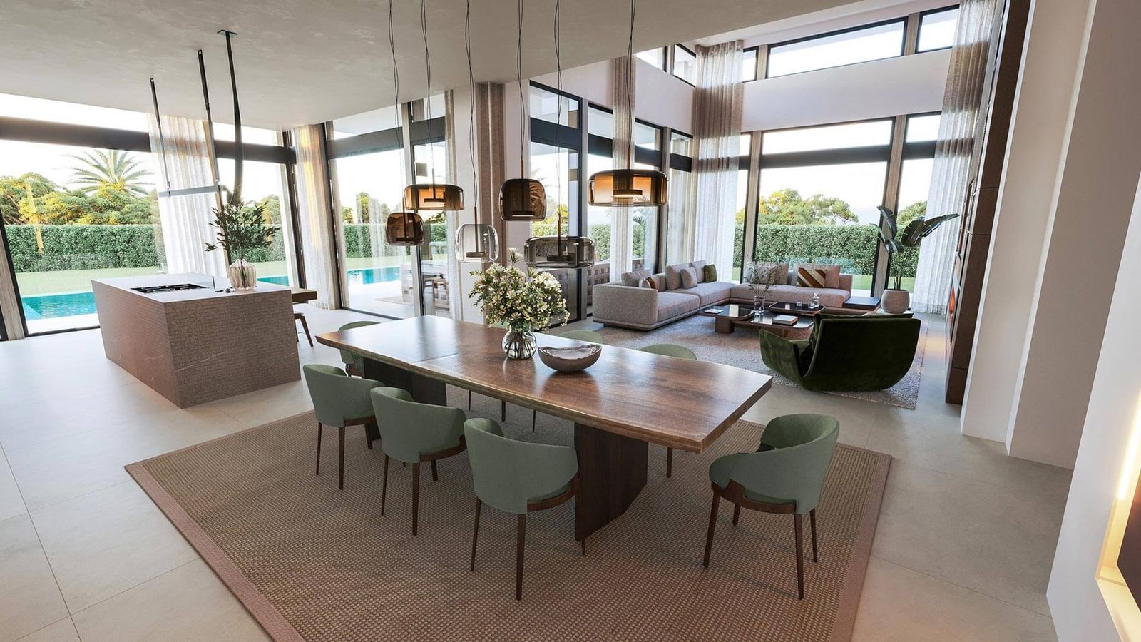 11 modern villa open plan living